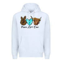White peace love cow Premium Hoodie - RanaPortraitStore