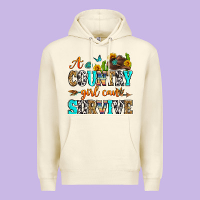 A Country Girl Can Survive Premium Hoodie Designed By Zillion Design Studio