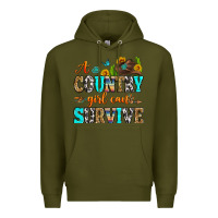 Army Green a country girl can survive Premium Hoodie - Zillion Design Studio