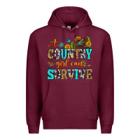 Burgundy a country girl can survive Premium Hoodie - Zillion Design Studio