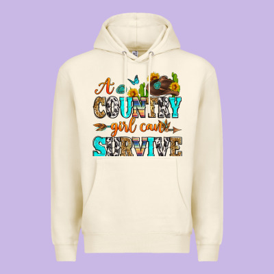 A Country Girl Can Survive Premium Hoodie Designed By Zillion Design Studio