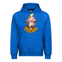 Cobalt cow with pig and chick Urban Hoodie - RanaPortraitStore