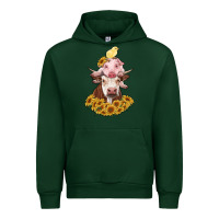 Forest Green cow with pig and chick Urban Hoodie - RanaPortraitStore