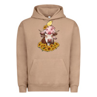 Pigment Burro cow with pig and chick Urban Hoodie - RanaPortraitStore