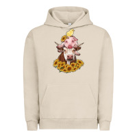 Pigment French Oak cow with pig and chick Urban Hoodie - RanaPortraitStore