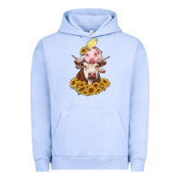 Pigment Grape Ice cow with pig and chick Urban Hoodie - RanaPortraitStore