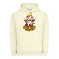 Pigment Pistachio cow with pig and chick Urban Hoodie - RanaPortraitStore