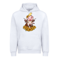 White cow with pig and chick Urban Hoodie - RanaPortraitStore
