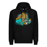 Black western turquoise hearts Premium Hoodie - Zillion Design Studio