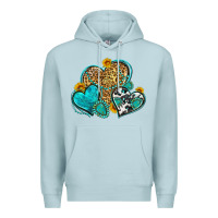 Blue Mist western turquoise hearts Premium Hoodie - Zillion Design Studio