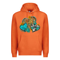 Carrot western turquoise hearts Premium Hoodie - Zillion Design Studio