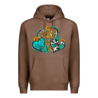 Chestnut western turquoise hearts Premium Hoodie - Zillion Design Studio