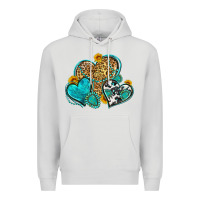 Dove Grey western turquoise hearts Premium Hoodie - Zillion Design Studio