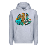 Heather Grey western turquoise hearts Premium Hoodie - Zillion Design Studio