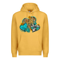 Mustard western turquoise hearts Premium Hoodie - Zillion Design Studio