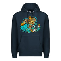 Navy western turquoise hearts Premium Hoodie - Zillion Design Studio