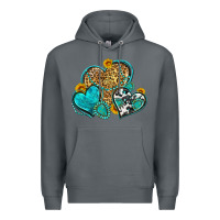 Rock western turquoise hearts Premium Hoodie - Zillion Design Studio