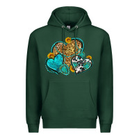 Sports Green western turquoise hearts Premium Hoodie - Zillion Design Studio
