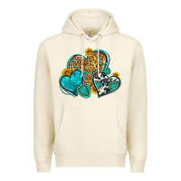 Tofu western turquoise hearts Premium Hoodie - Zillion Design Studio