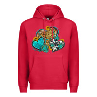 Cardinal western turquoise hearts Premium Hoodie - Zillion Design Studio
