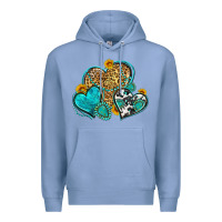 Colony Blue western turquoise hearts Premium Hoodie - Zillion Design Studio