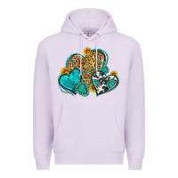 Lilac western turquoise hearts Premium Hoodie - Zillion Design Studio