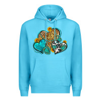 Ocean Blue western turquoise hearts Premium Hoodie - Zillion Design Studio