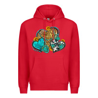 Red western turquoise hearts Premium Hoodie - Zillion Design Studio