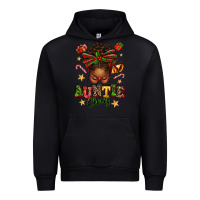 Black Auntie Claus Afro Messy Bun Urban Hoodie - texasbilliewilder