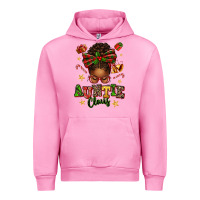 Fuchsia Pink Auntie Claus Afro Messy Bun Urban Hoodie - texasbilliewilder