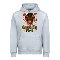 Heather Grey Auntie Claus Afro Messy Bun Urban Hoodie - texasbilliewilder