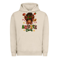 Pigment French Oak Auntie Claus Afro Messy Bun Urban Hoodie - texasbilliewilder