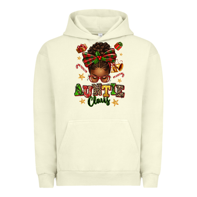 Auntie Claus Afro Messy Bun Urban Hoodie by texasbilliewilder | Teevron