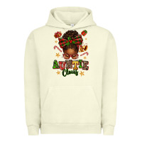 Pigment Pistachio Auntie Claus Afro Messy Bun Urban Hoodie - texasbilliewilder