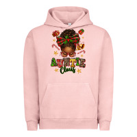 Pigment Salmon Auntie Claus Afro Messy Bun Urban Hoodie - texasbilliewilder