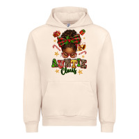 Sandshell Auntie Claus Afro Messy Bun Urban Hoodie - texasbilliewilder