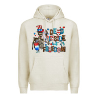 Oatmeal Heather dead inside but its freedom Premium Hoodie - AdoDesignShop