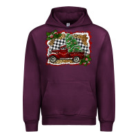 Mauve Wine christmas truck with tree Urban Hoodie - RanaPortraitStore