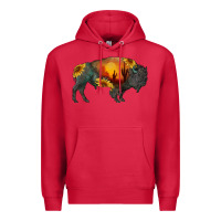 Cardinal sunflower bison Premium Hoodie - RanaPortraitStore