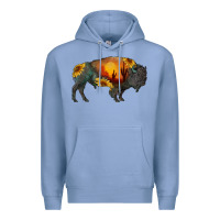 Colony Blue sunflower bison Premium Hoodie - RanaPortraitStore