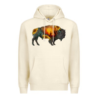 Sandshell sunflower bison Premium Hoodie - RanaPortraitStore