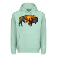 Seafoam sunflower bison Premium Hoodie - RanaPortraitStore