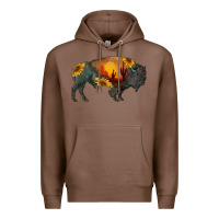 Chestnut sunflower bison Premium Hoodie - RanaPortraitStore