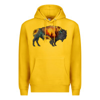 Lemon sunflower bison Premium Hoodie - RanaPortraitStore