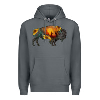 Rock sunflower bison Premium Hoodie - RanaPortraitStore