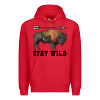 Red stay wild bison Premium Hoodie - RanaPortraitStore