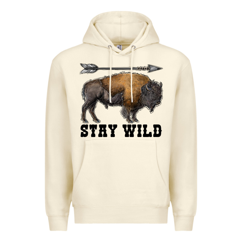 Stay Wild Bison Premium Hoodie by RanaPortraitStore | Teevron