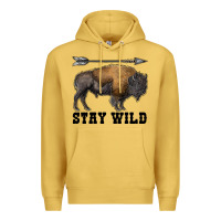 Antique Gold stay wild bison Premium Hoodie - RanaPortraitStore