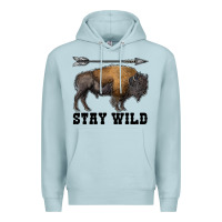 Blue Mist stay wild bison Premium Hoodie - RanaPortraitStore