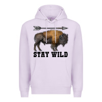 Lilac stay wild bison Premium Hoodie - RanaPortraitStore